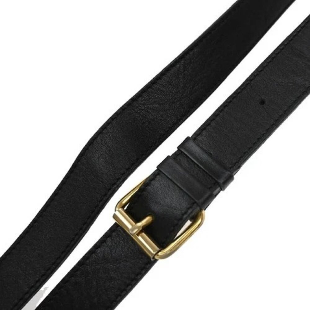 CELINE Logo Shoulder Bag Leather Black GHW Italy 66EG237 - Picture 8 of 15